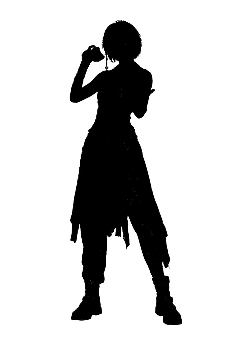 Locked black silhouette for Laughing Mourner